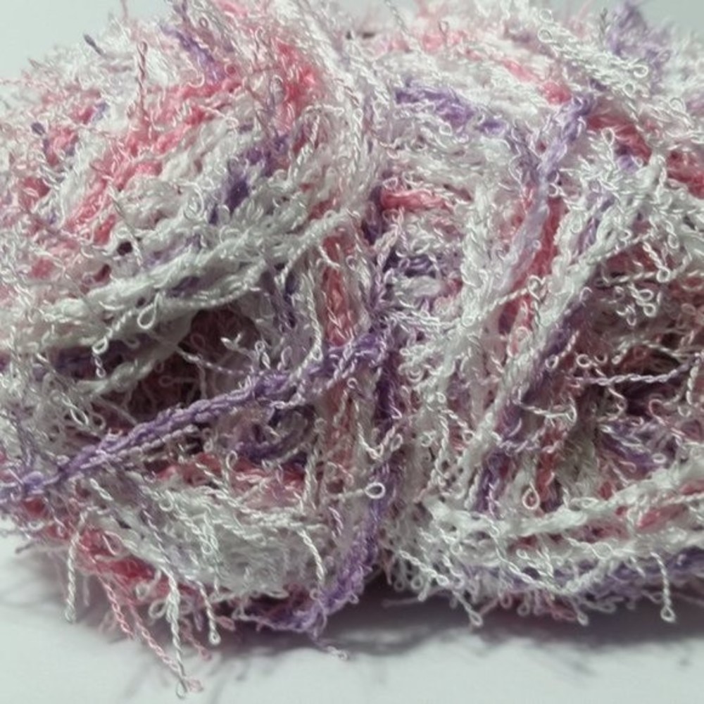 Pink Purple White Scrubby Yarn 8 Skeins Blossom
